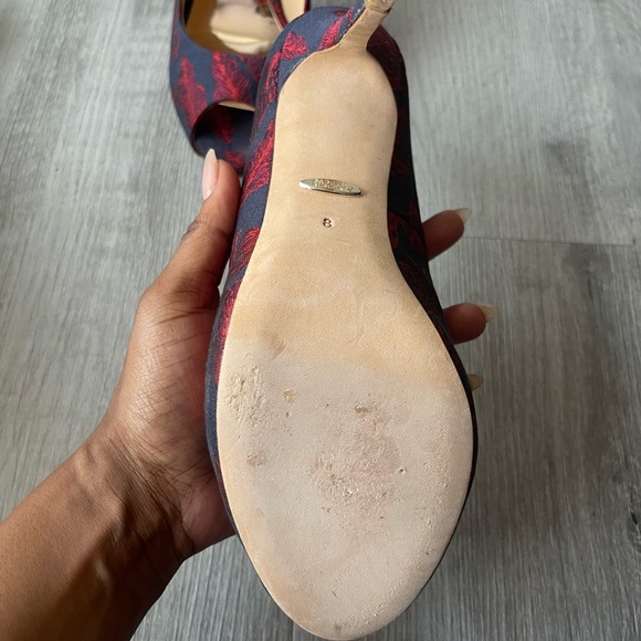 Badgley Mischka Blue and Red High Heel Shoes - Picture 8 of 9